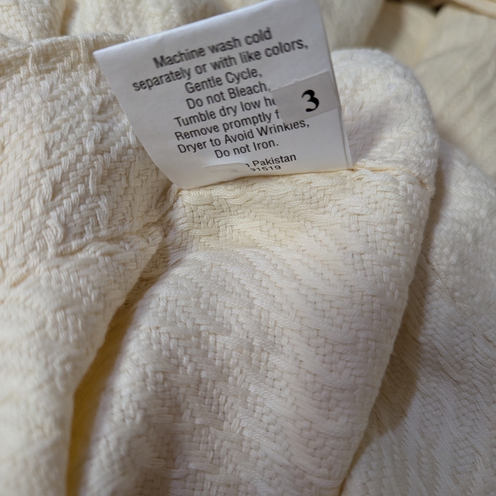 Madison Park Blanket Luxury Soft 100% Egyptian Cotton Bed Sofa New King Ivory - Picture 7 of 7